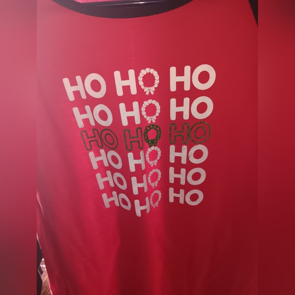 Holiday Time Women's Christmas Graphic Raglan Sleeve Baseball Tee Pre-owned - Picture 2 of 7